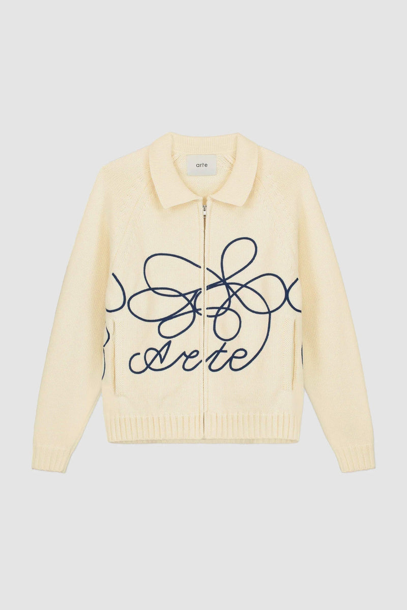 Pull en maille avec logo en fleuri