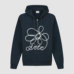 Sweat à capuche zippé avec logo fleuri