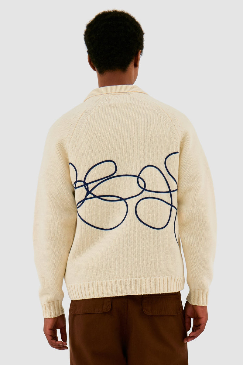 Pull en maille avec logo en fleuri