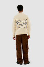 Pull en maille avec logo en fleuri