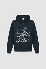 Sweat à capuche zippé avec logo fleuri