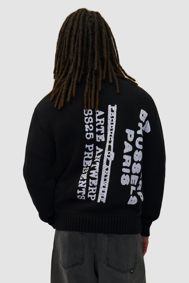 Pull en maille à gros motifs