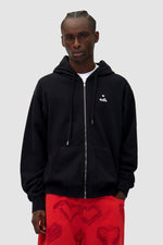 Sweat à capuche zippé en forme de cœur