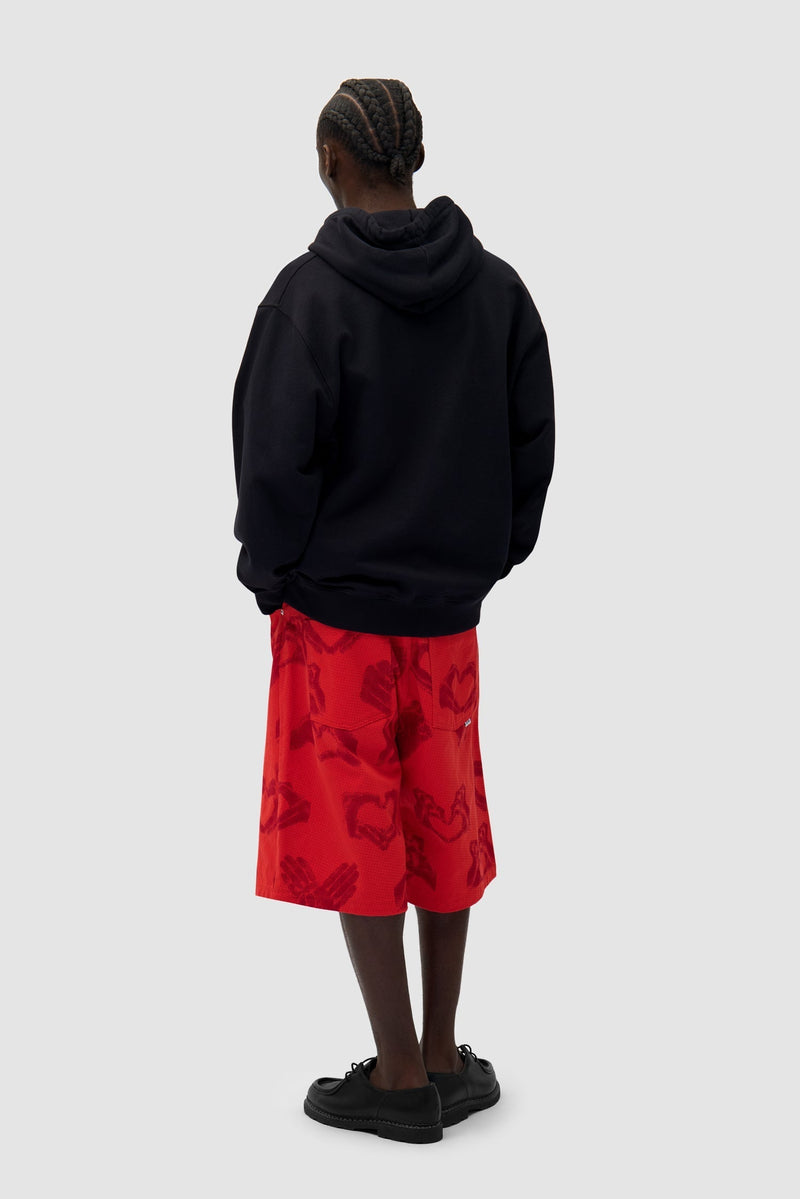 Sweat à capuche zippé en forme de cœur