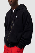 Sweat à capuche zippé en forme de cœur