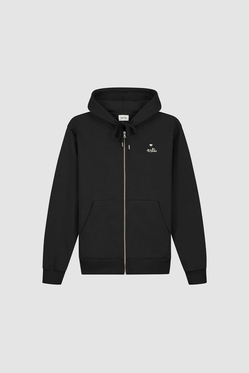 Sweat à capuche zippé en forme de cœur